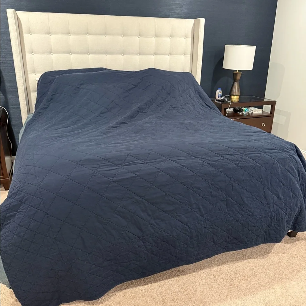 Serena and Lily King Size Navy Blue Quilted Bedding Set - Picture 5 of 9